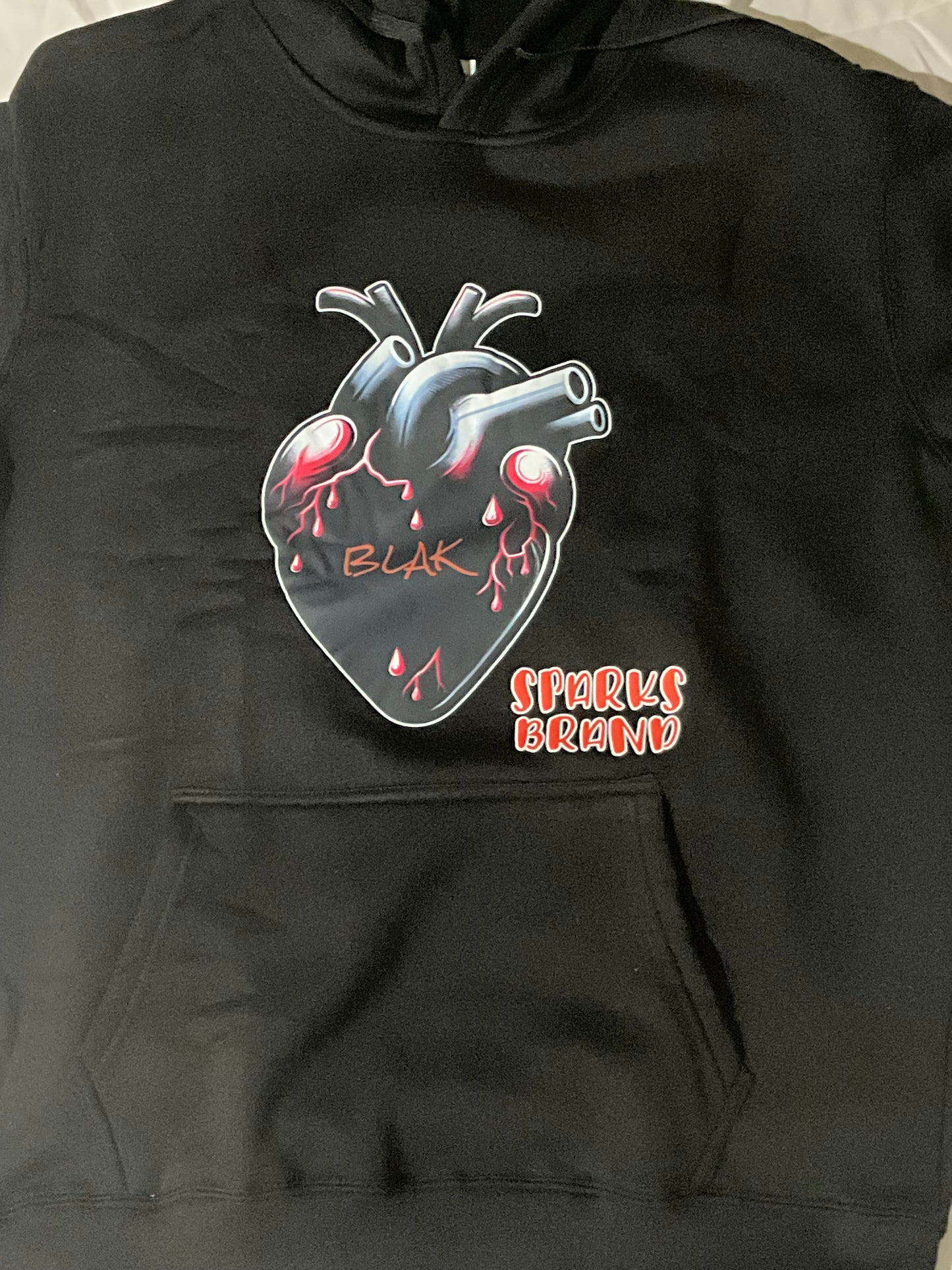 Blak heart logo hoodie
