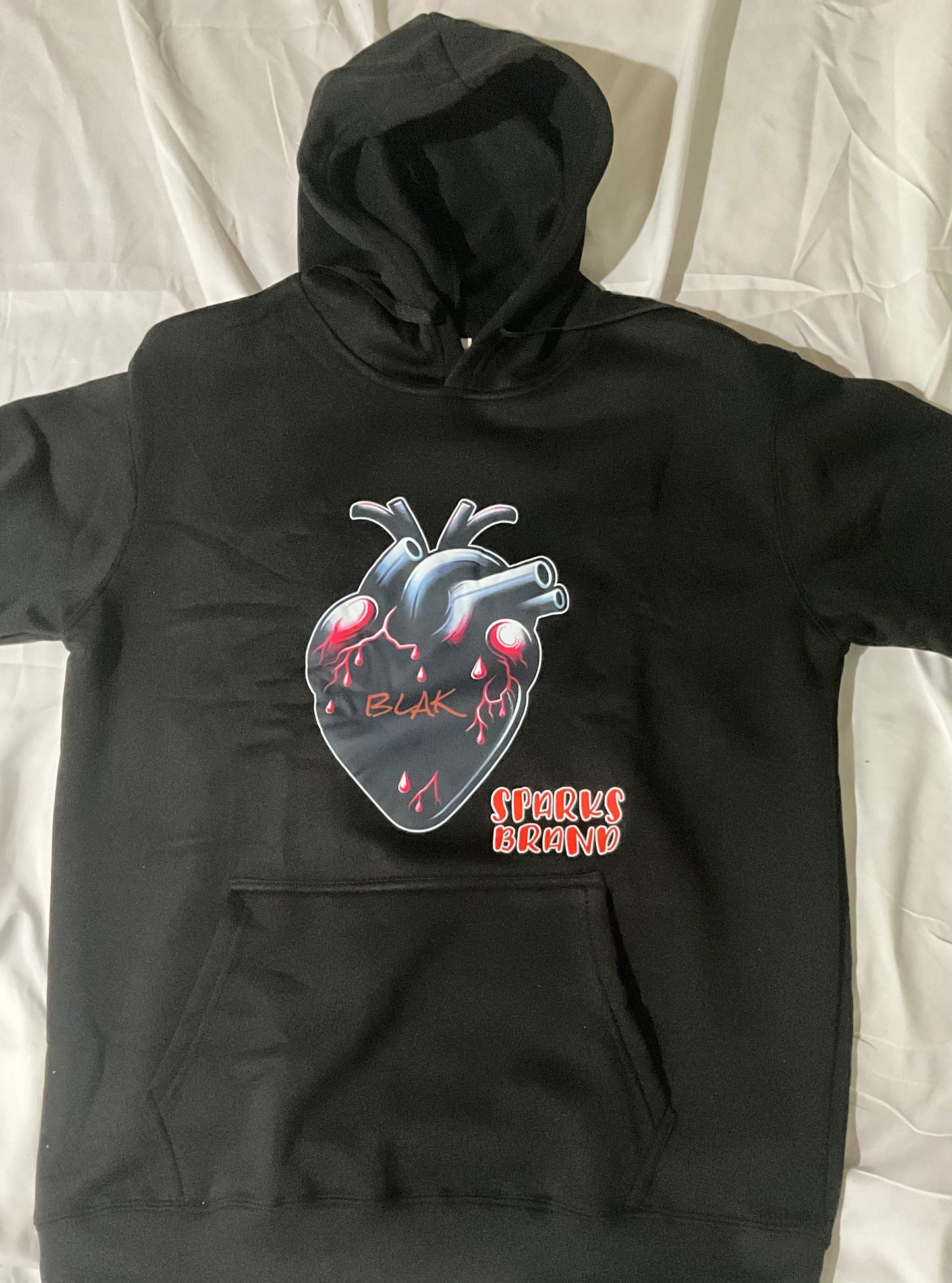 Blak heart logo hoodie