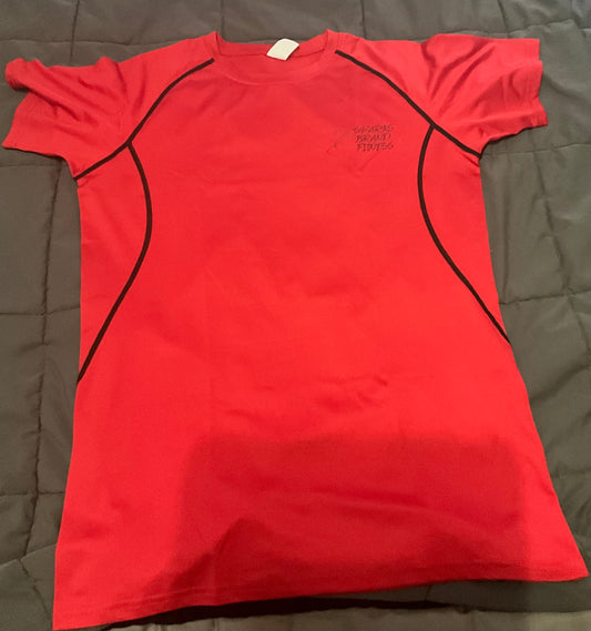 Red dry fit fitness shirt