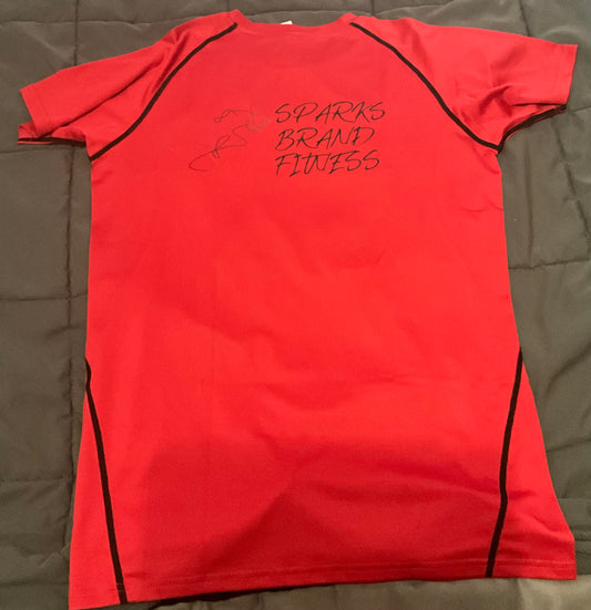 Red dry fit fitness shirt